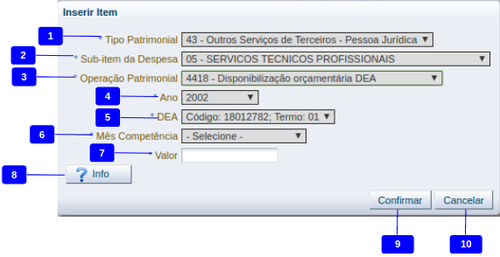 Arquivo:500px-Aba Itens (Inserir Item) - Nota de Empenho.png